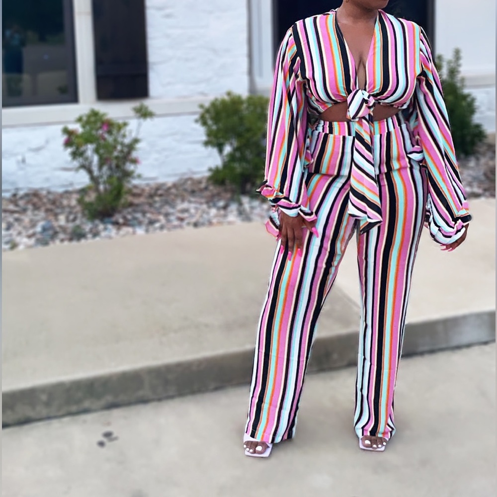 Stripe Two-Piece Set